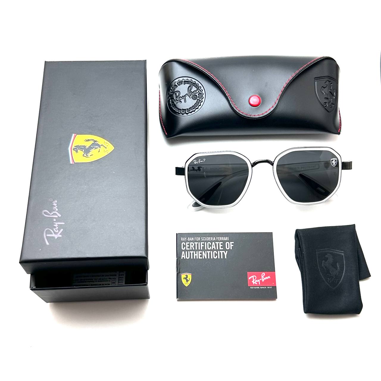 Ray-Ban Ferrari White Sunglasses Side View Lebanon - ChronoVault
