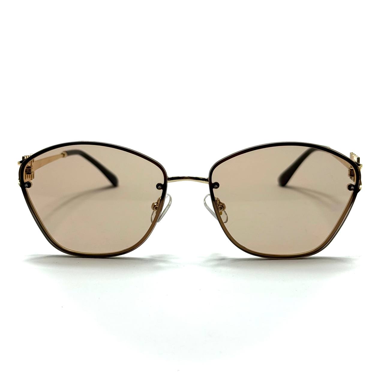 Miu Miu Cat-Eye Metal Gold Champagne Bronze Sunglasses Side View Lebanon – ChronoVault