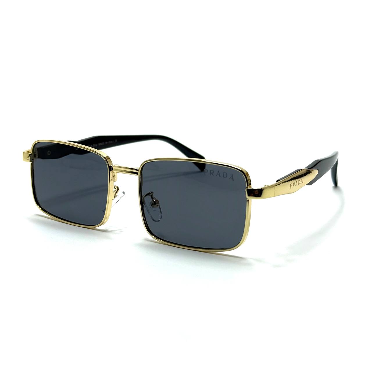 Prada Square Sunglasses – Gold / Black / Dark Blue