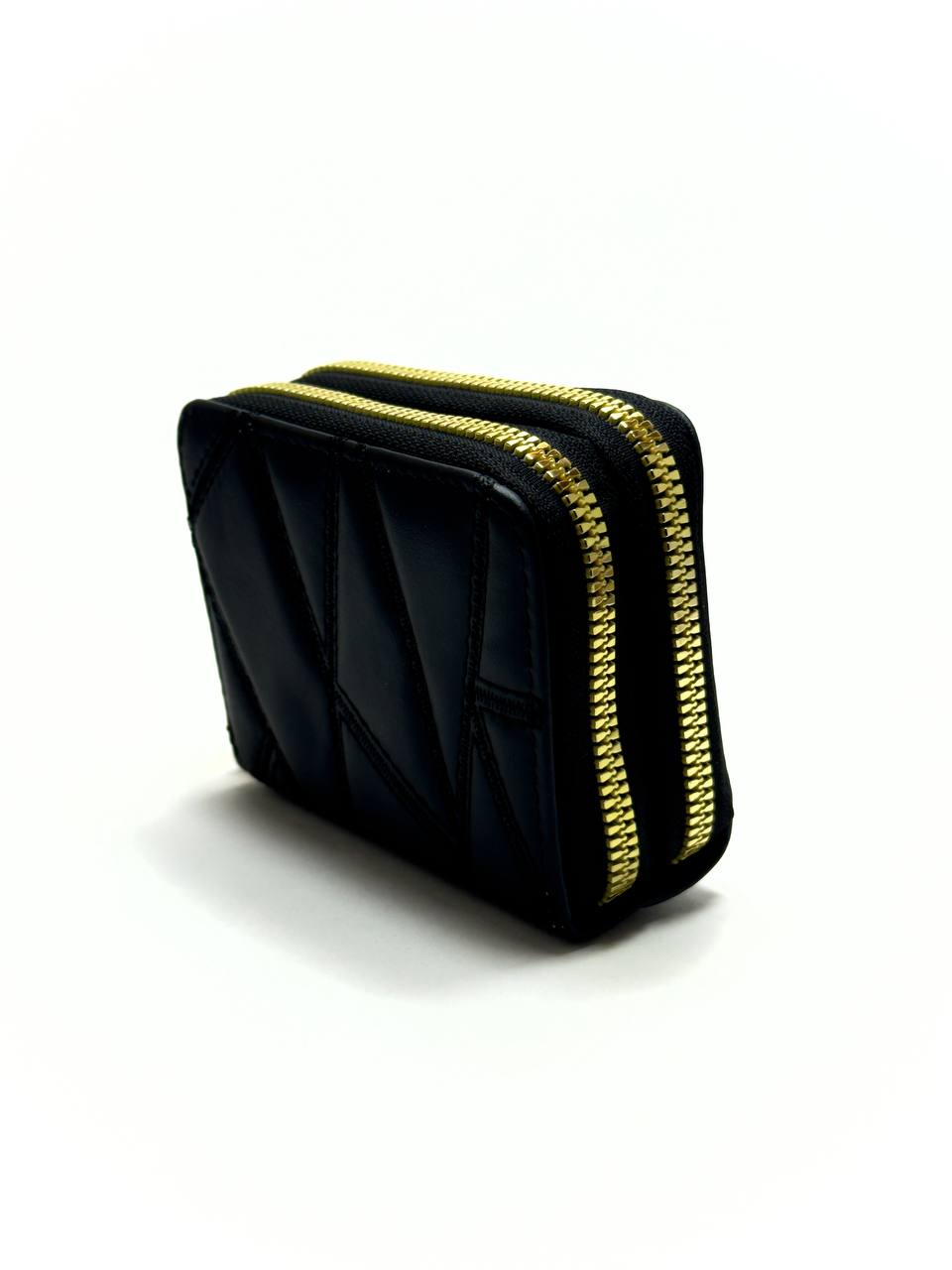Double Zip Mini Wallet - Black Lebanon - ChronoVault