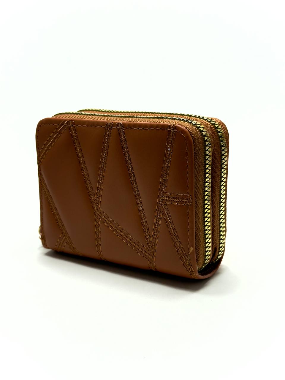Double Zip Mini Wallet - Brown Lebanon - ChronoVault