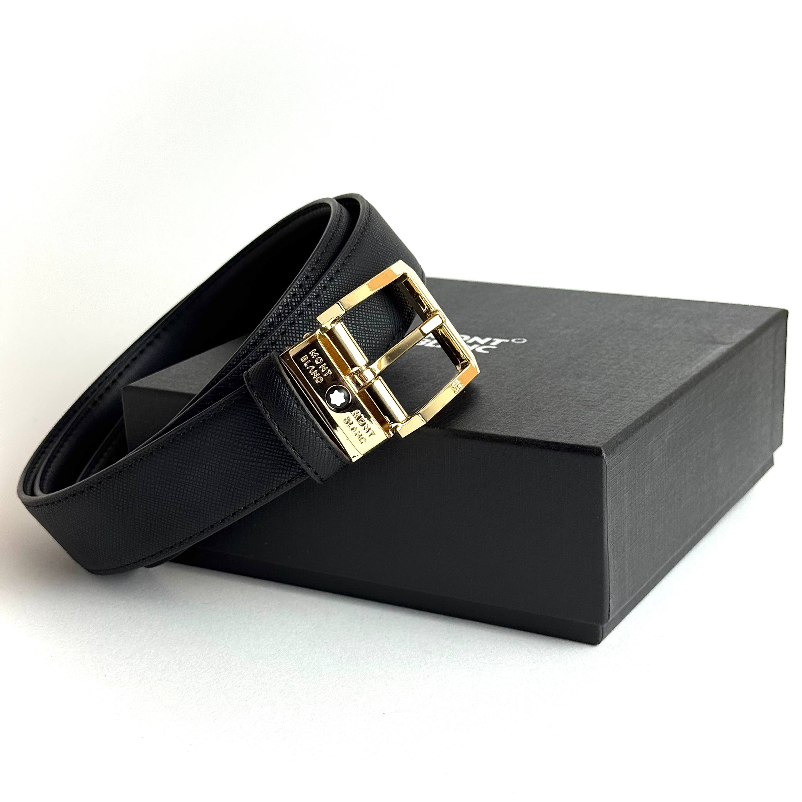 Montblanc Classic Belt – Gold Black Lebanon - ChronoVault