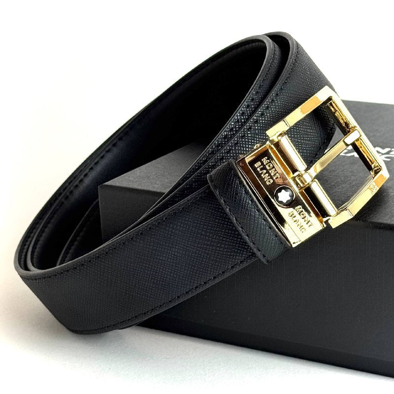 Montblanc Classic Belt – Gold Black Lebanon - ChronoVault