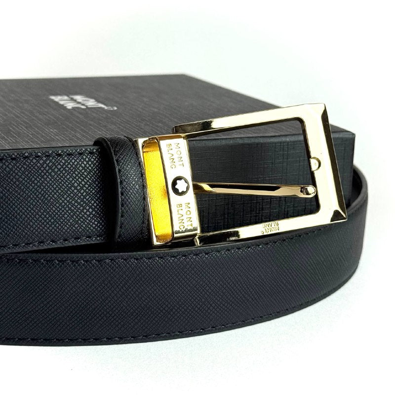 Montblanc Classic Belt – Gold Black Lebanon - ChronoVault