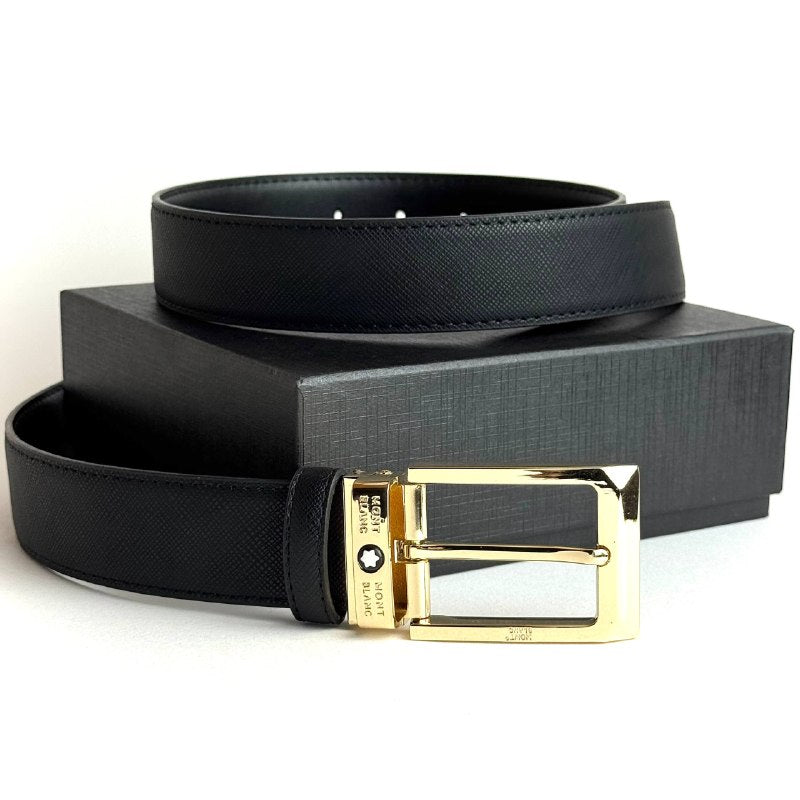 Montblanc Classic Belt – Gold Black Lebanon - ChronoVault