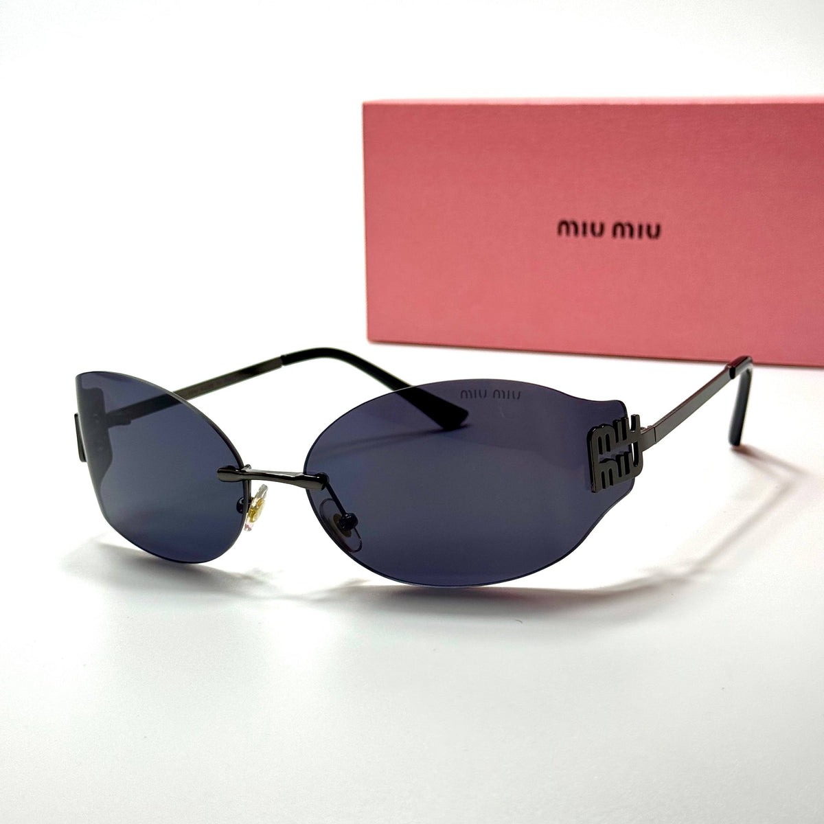 Miu Miu Logo Rimless MU 54YS – Full Black women's sunglasses Lebanon - ChronoVault