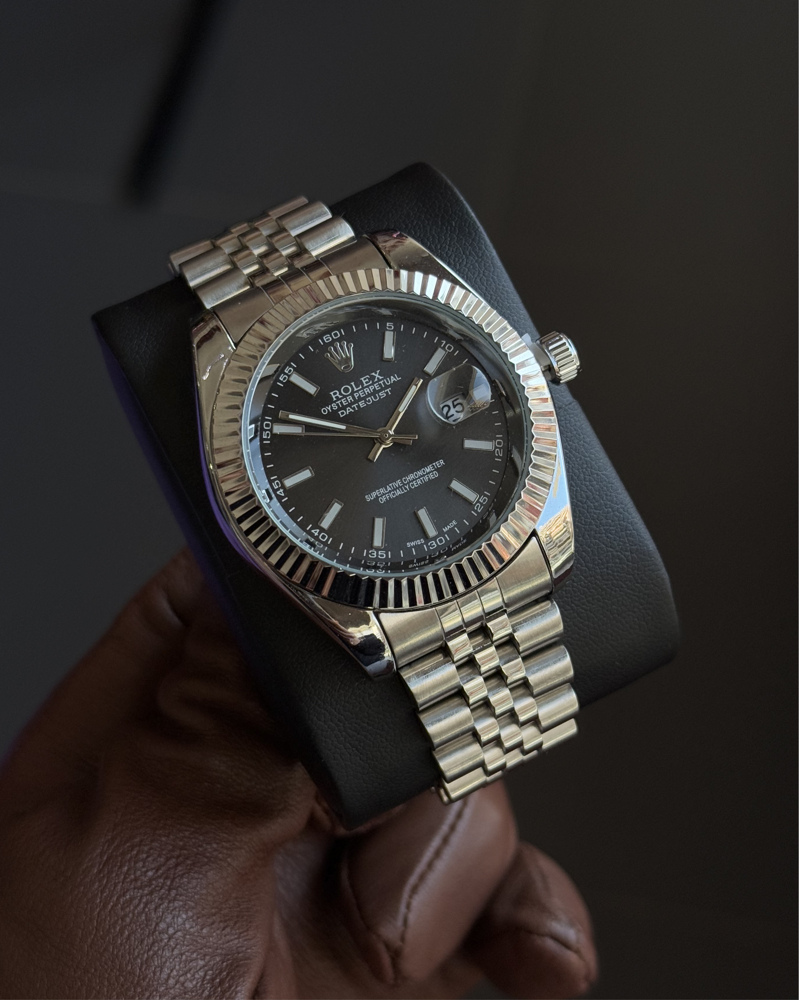 Rolex Oyster Perpetual Datejust 36mm - Silver Tone / Black Dial ( For Him )