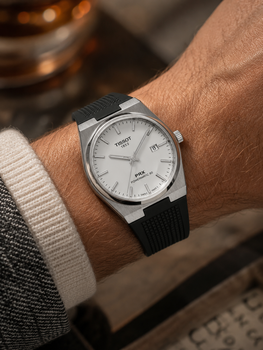 Tissot PRX Quartz — Black Silver Men's Watch Side View Lebanon - ChronoVault