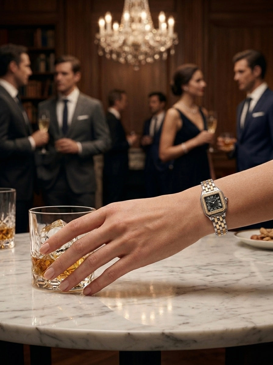 Panthère de Cartier – Gold & Steel with Diamond Bezel and Black Sunray Dial