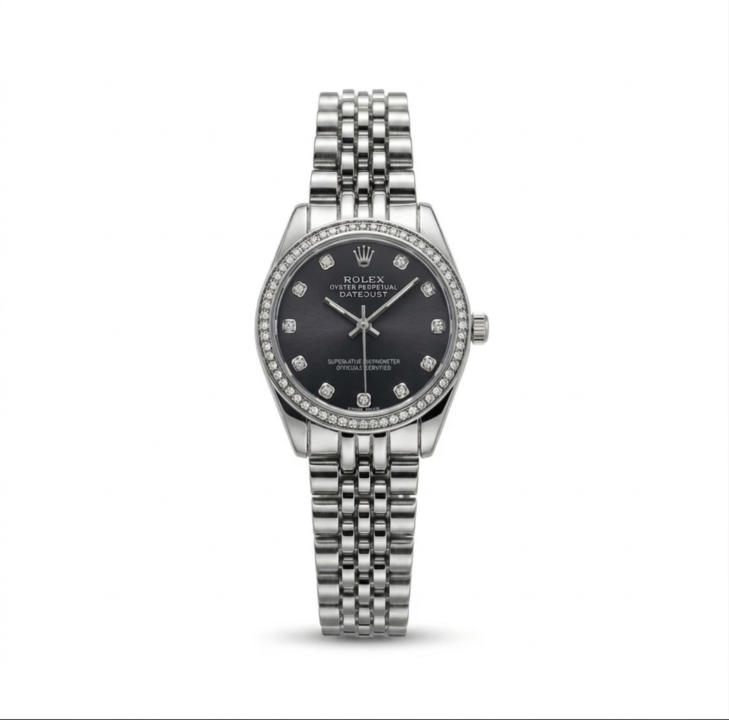 Rolex Datejust RD-3360 – Silver/Black Diamond (women)
