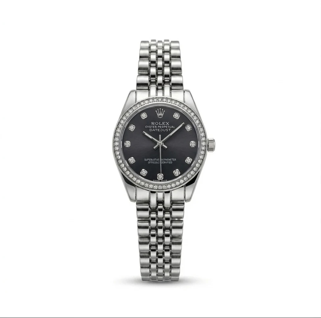 Rolex Datejust RD-3360 Silver Black Diamond Women's Watch Lebanon