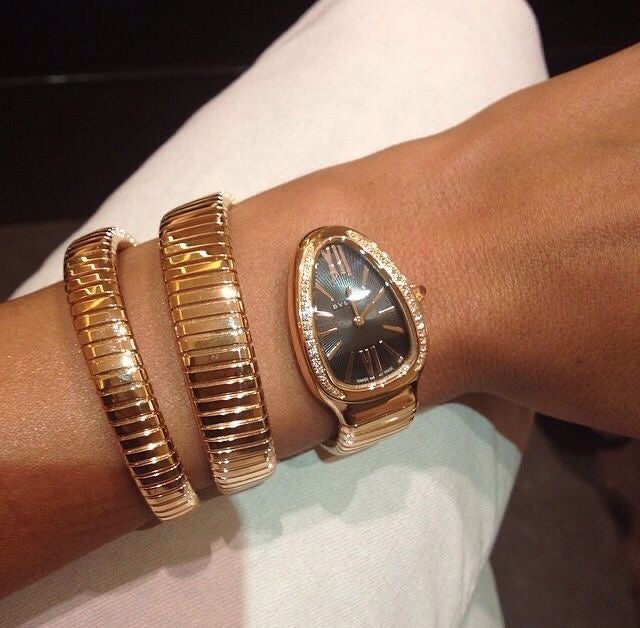BVLGARI Serpenti Tubogas Watch – Rose Gold / Black Dial