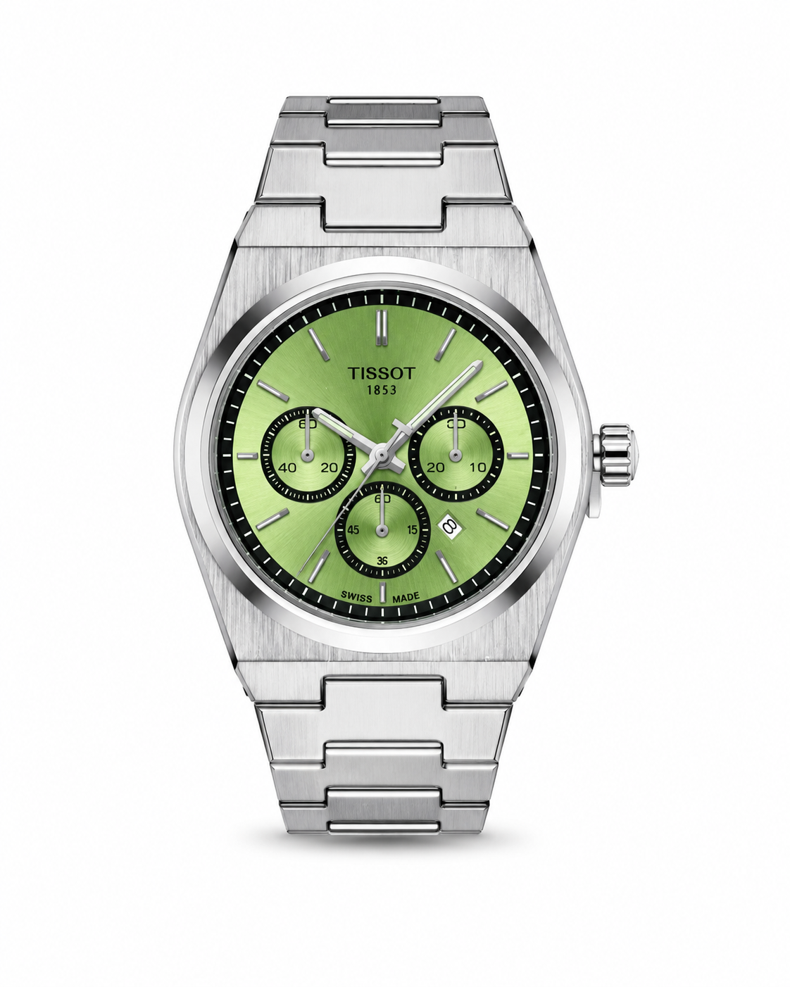 Tissot PRX Chronograph Green Dial Men's Watch Front View Lebanon - ChronoVault
