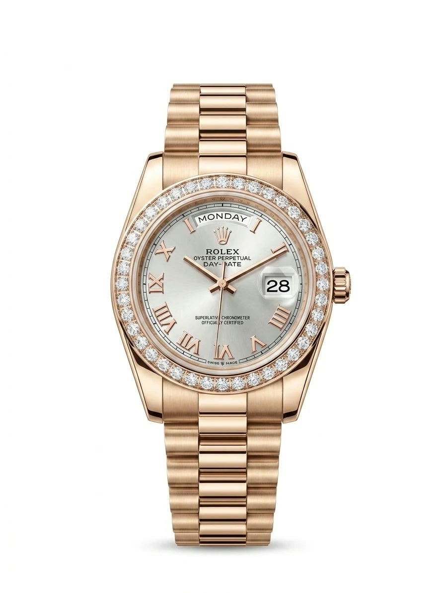 Rolex Day-Date Gold Cream Diamond Bezel Women's Watch Lebanon