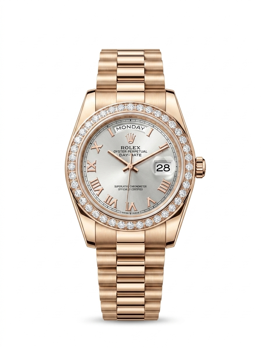 Day-Date Gold / Cream dial / Diamond Bezel (women)