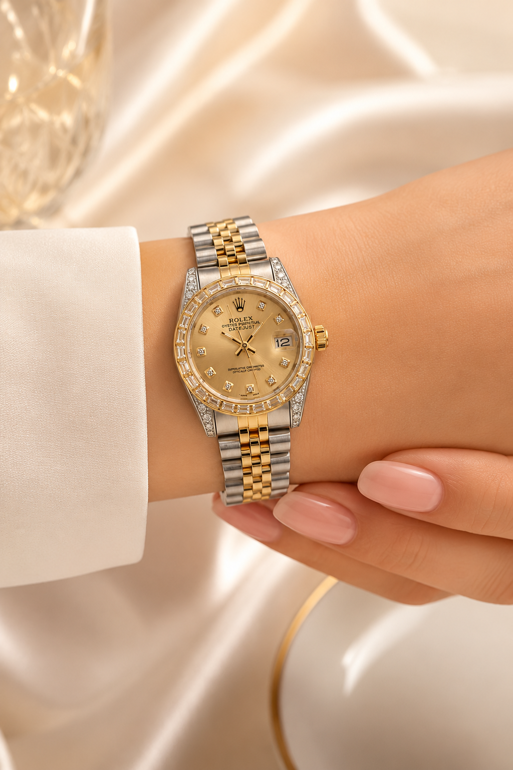 Rolex Datejust 34mm Women's – Two-Tone, Champagne Diamond Dial, Diamond Bezel & Lugs