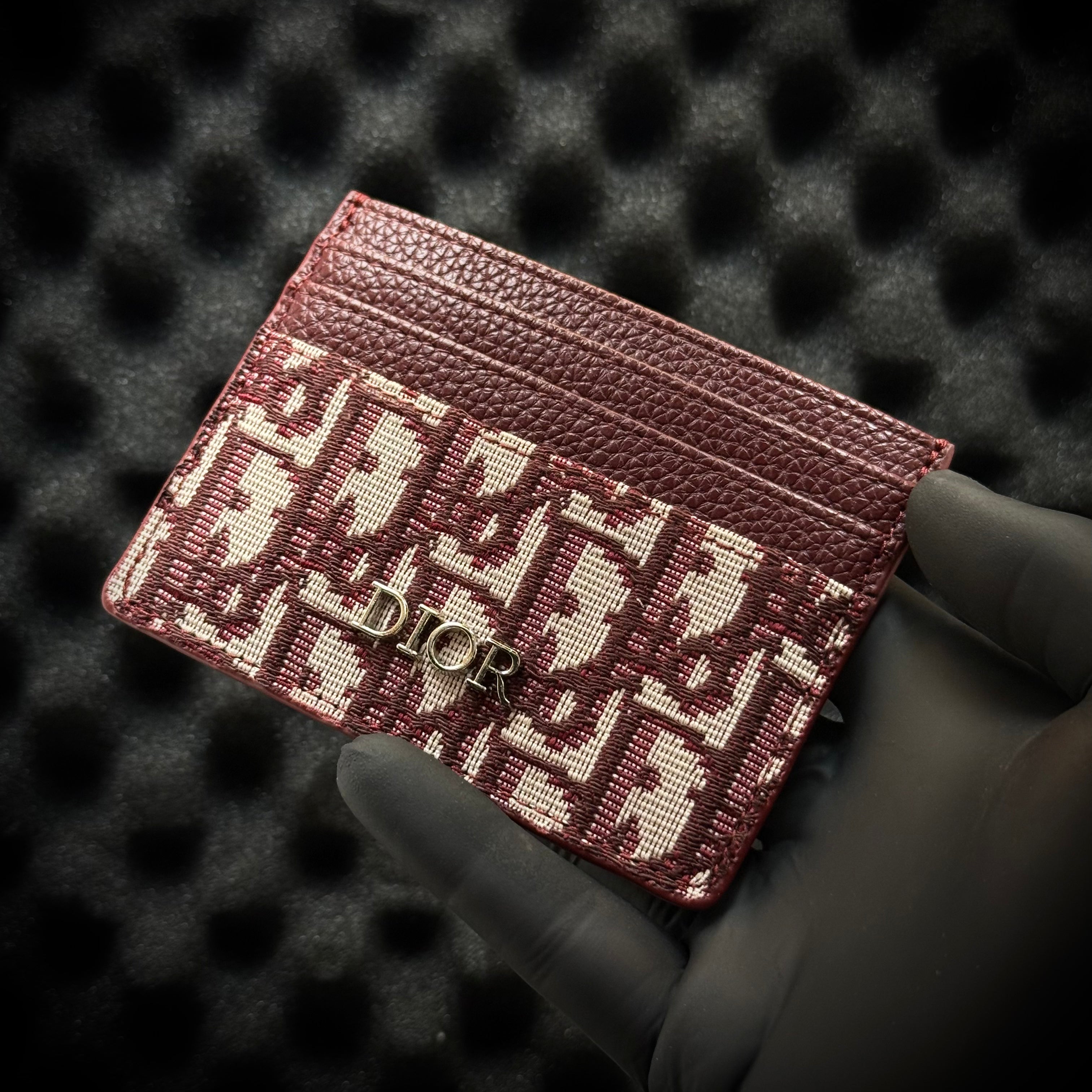 DIOR Oblique Card Holder - White Red