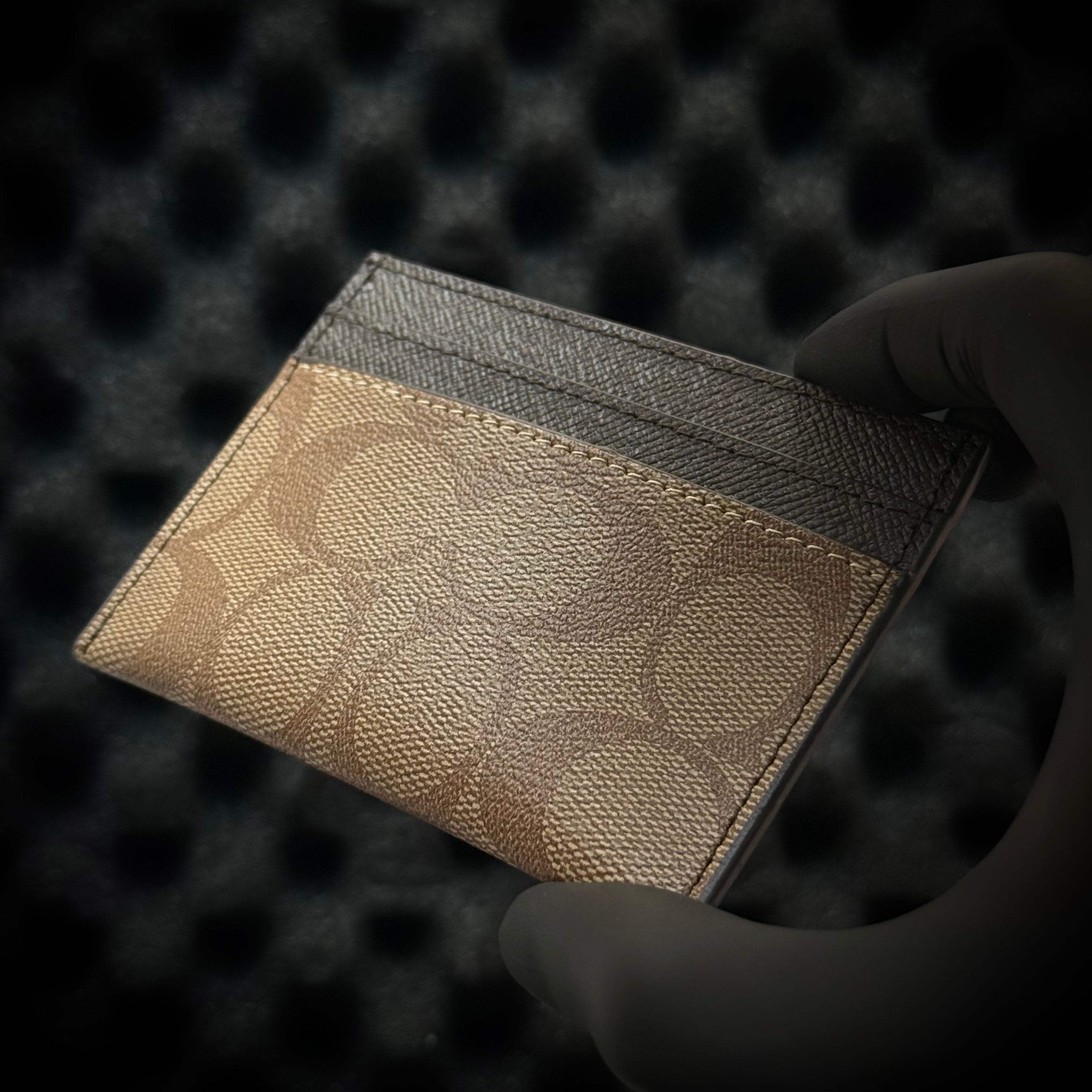 Coach Signature Card Holder - Brown Black Lebanon - ChronoVault