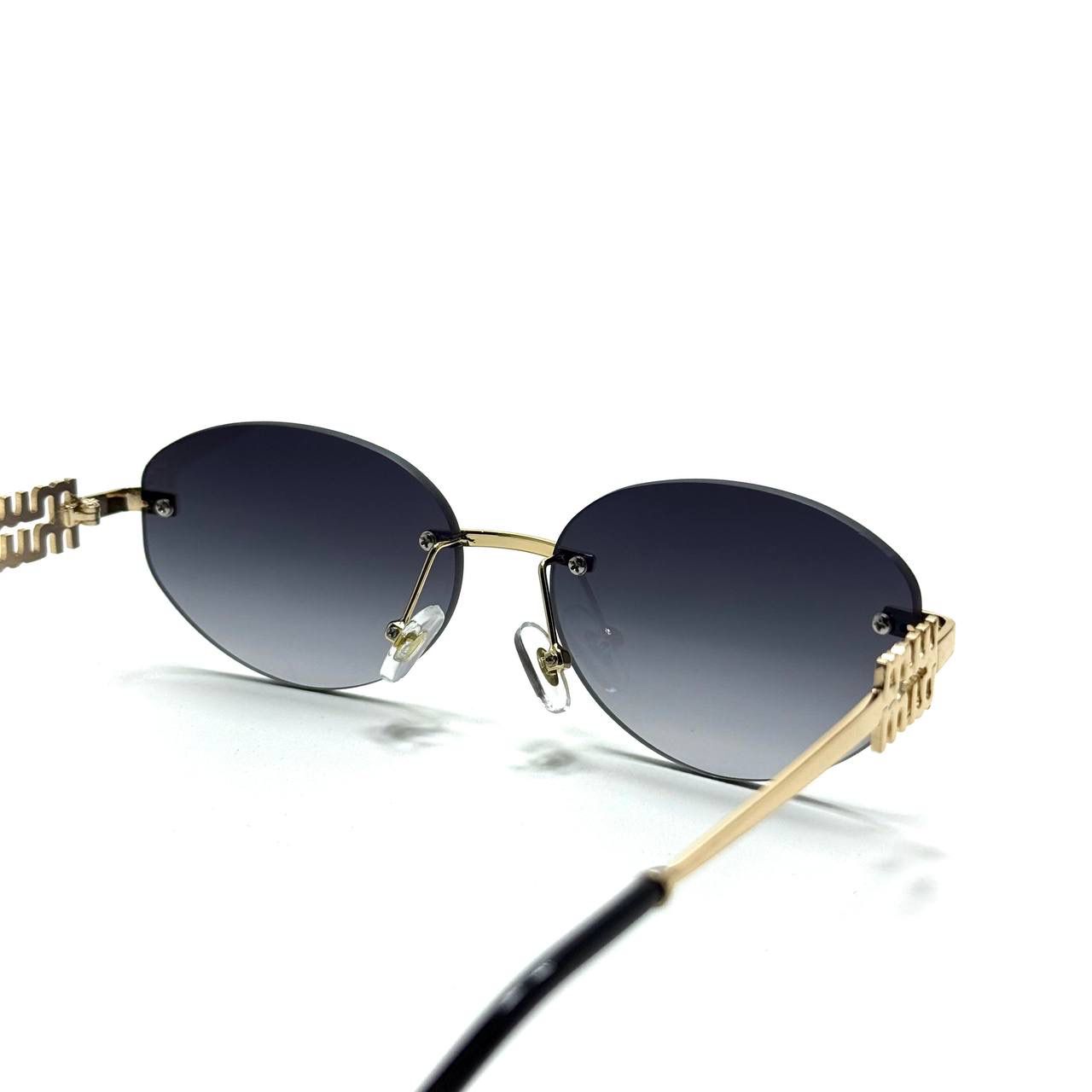 Miu Miu Oval Rimless – Gold / Midnight Gradient