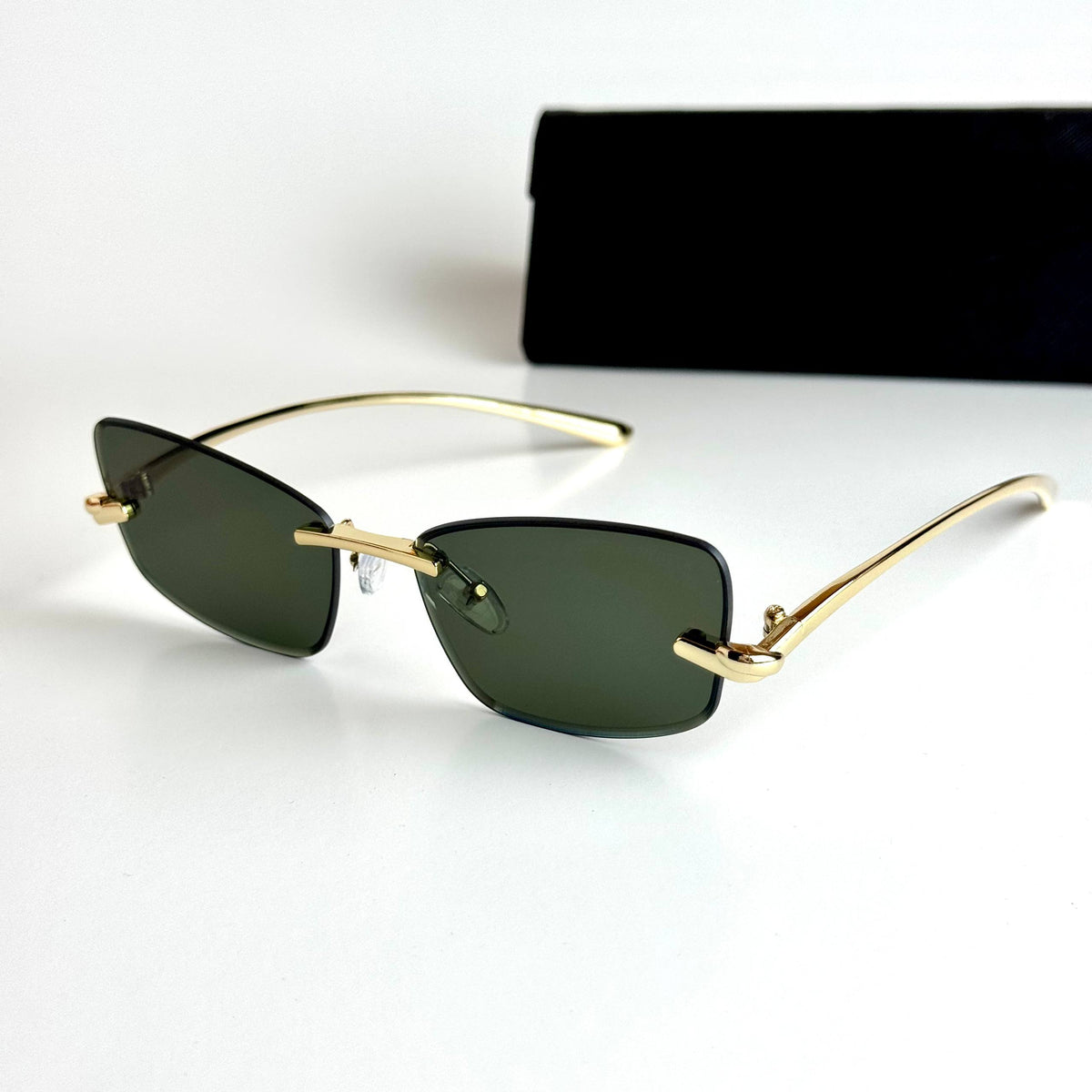 Bottega Veneta Rimless Gold Green Sunglasses Lebanon - ChronoVault - view 4