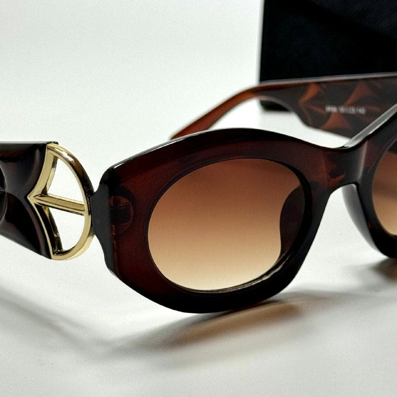 Bvlgari Oval BV9136 Brown Gold women's sunglasses Lebanon - ChronoVault - view 2