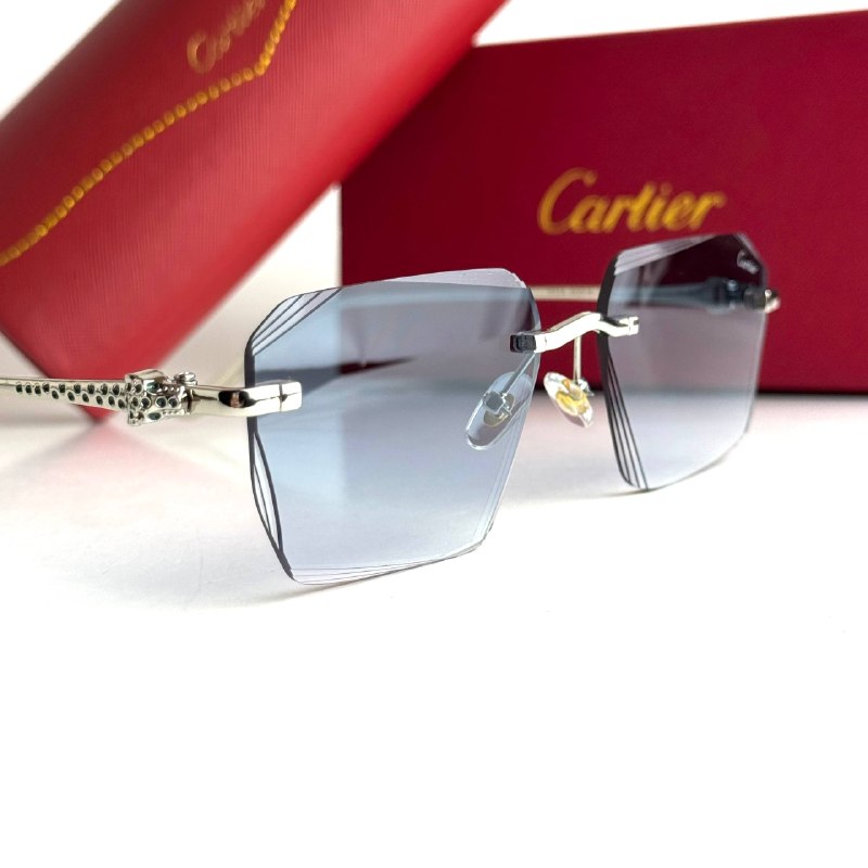 Cartier Rimless CT0427S Silver Blue Gradient Sunglasses Lebanon - ChronoVault - view 4