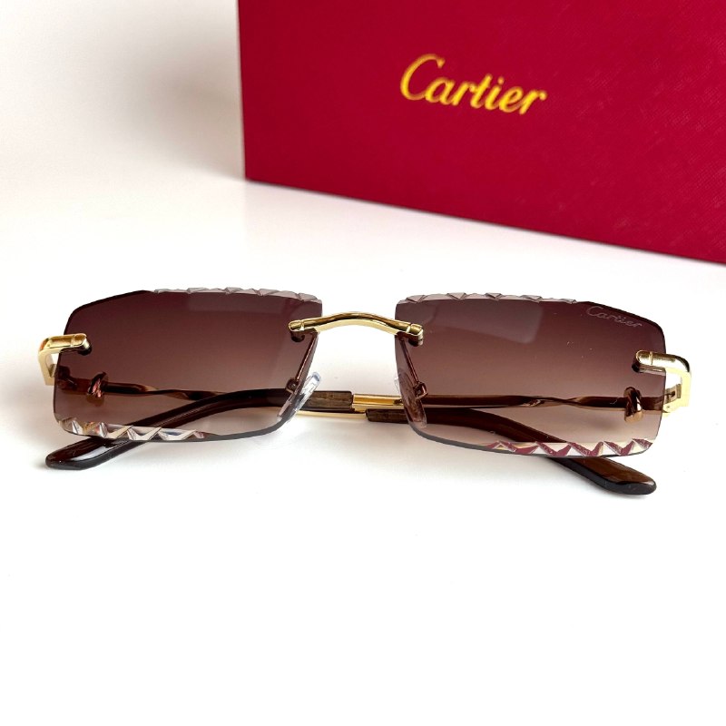 Cartier Rimless CT0478S Gold Brown Sunglasses Lebanon - ChronoVault - view 5