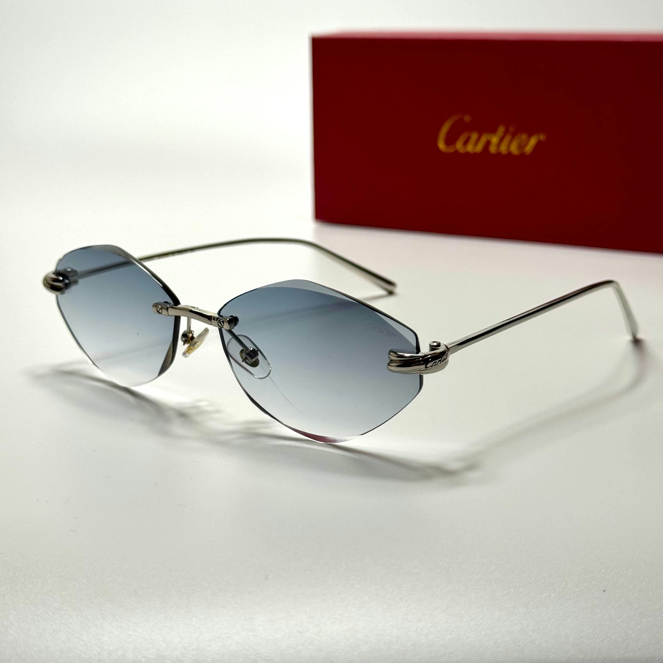 Cartier Rimless CT0489S Silver Blue women's sunglasses Lebanon - ChronoVault