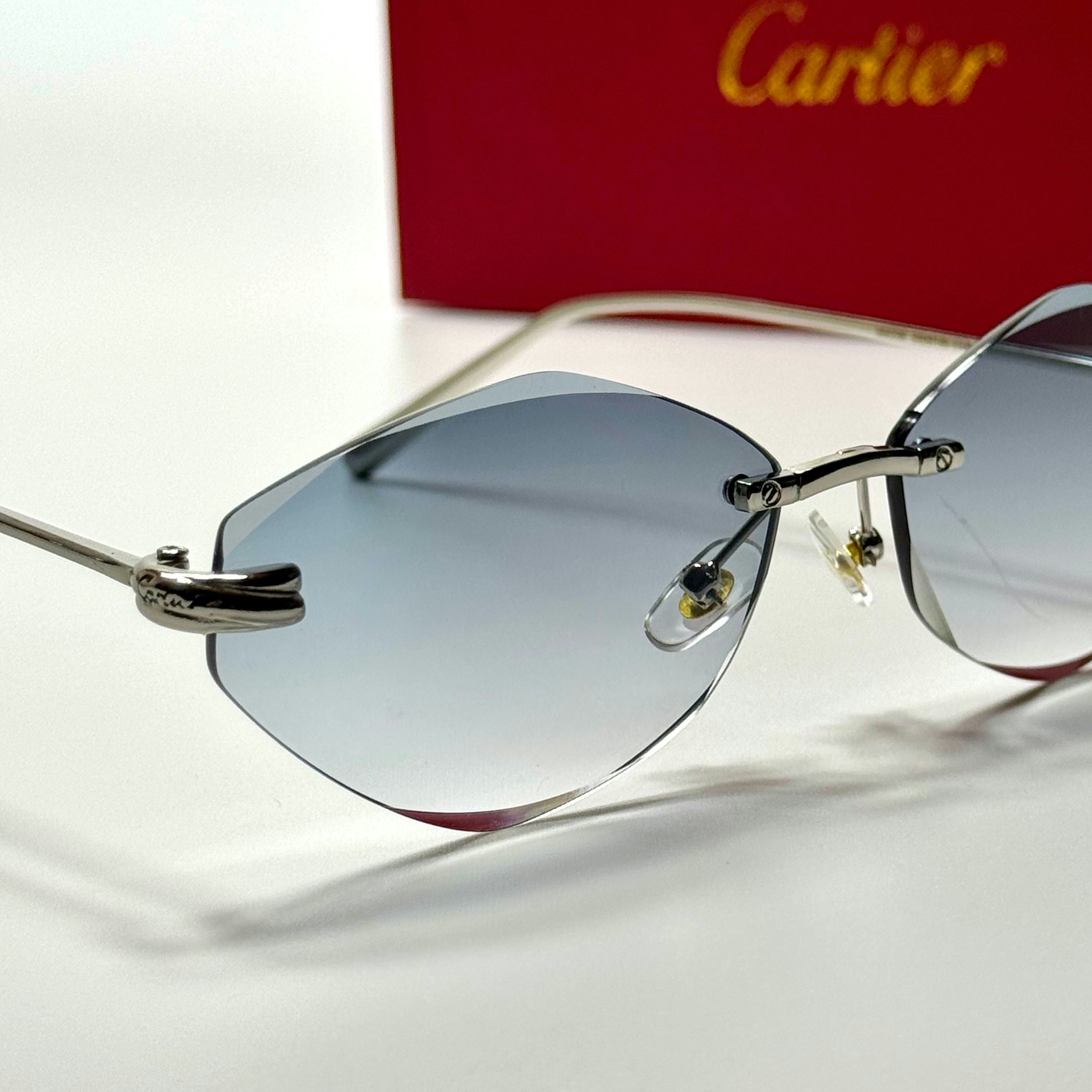 Cartier Rimless CT0489S Silver Blue women's sunglasses Lebanon - ChronoVault - view 2