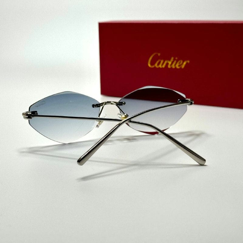 Cartier Rimless CT0489S Silver Blue women's sunglasses Lebanon - ChronoVault - view 3