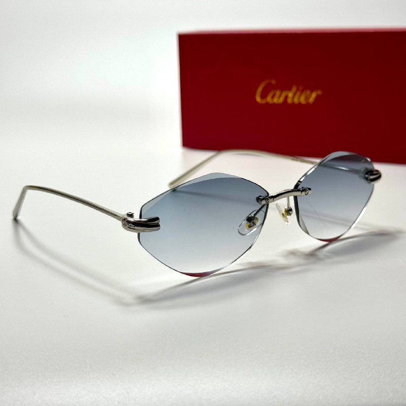 Cartier Rimless CT0489S Silver Blue women's sunglasses Lebanon - ChronoVault - view 5