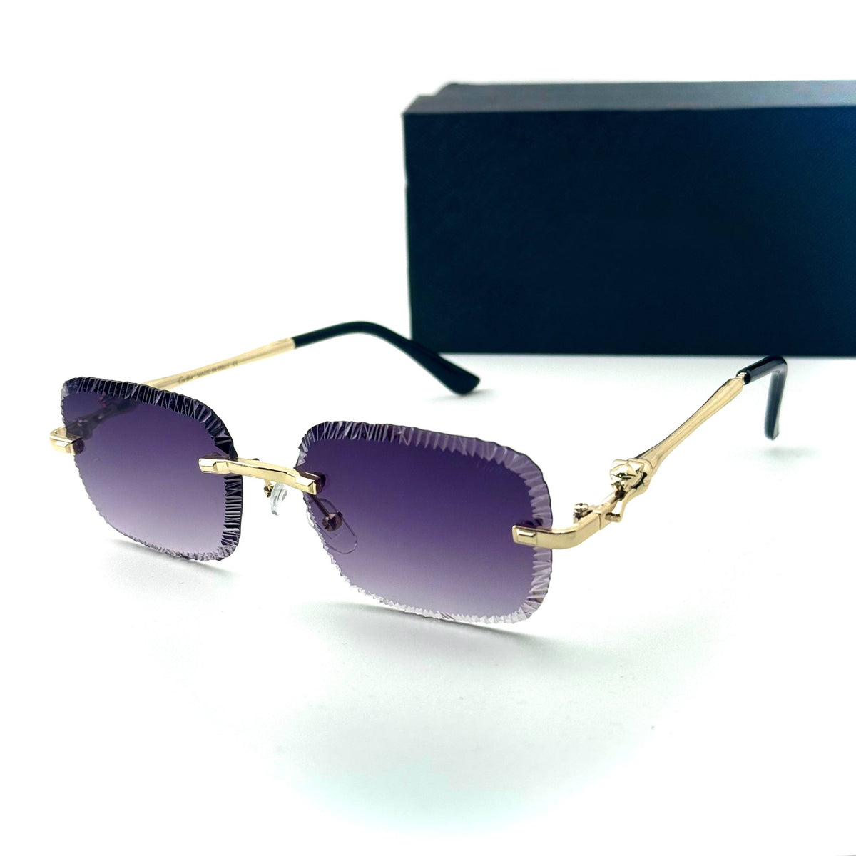 Cartier Rimless CT0518S unisex sunglasses Lebanon - Gold frame, Violet Gradient lenses - ChronoVault