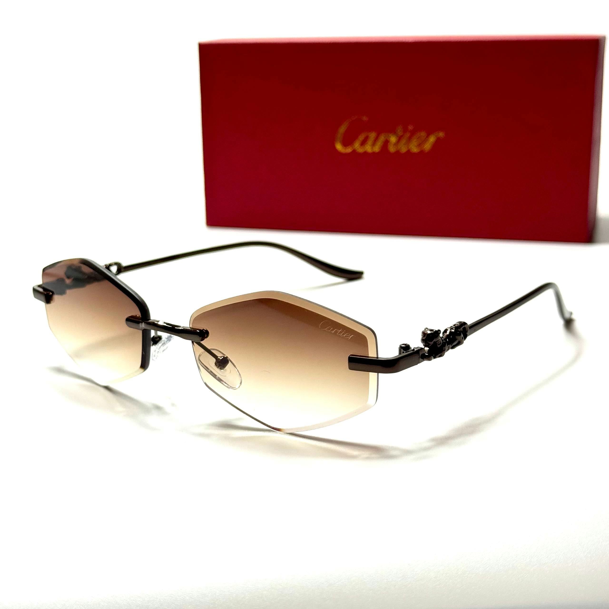 Cartier Rimless Geometric CT24761 Black Brown Gradient women's sunglasses Lebanon - ChronoVault