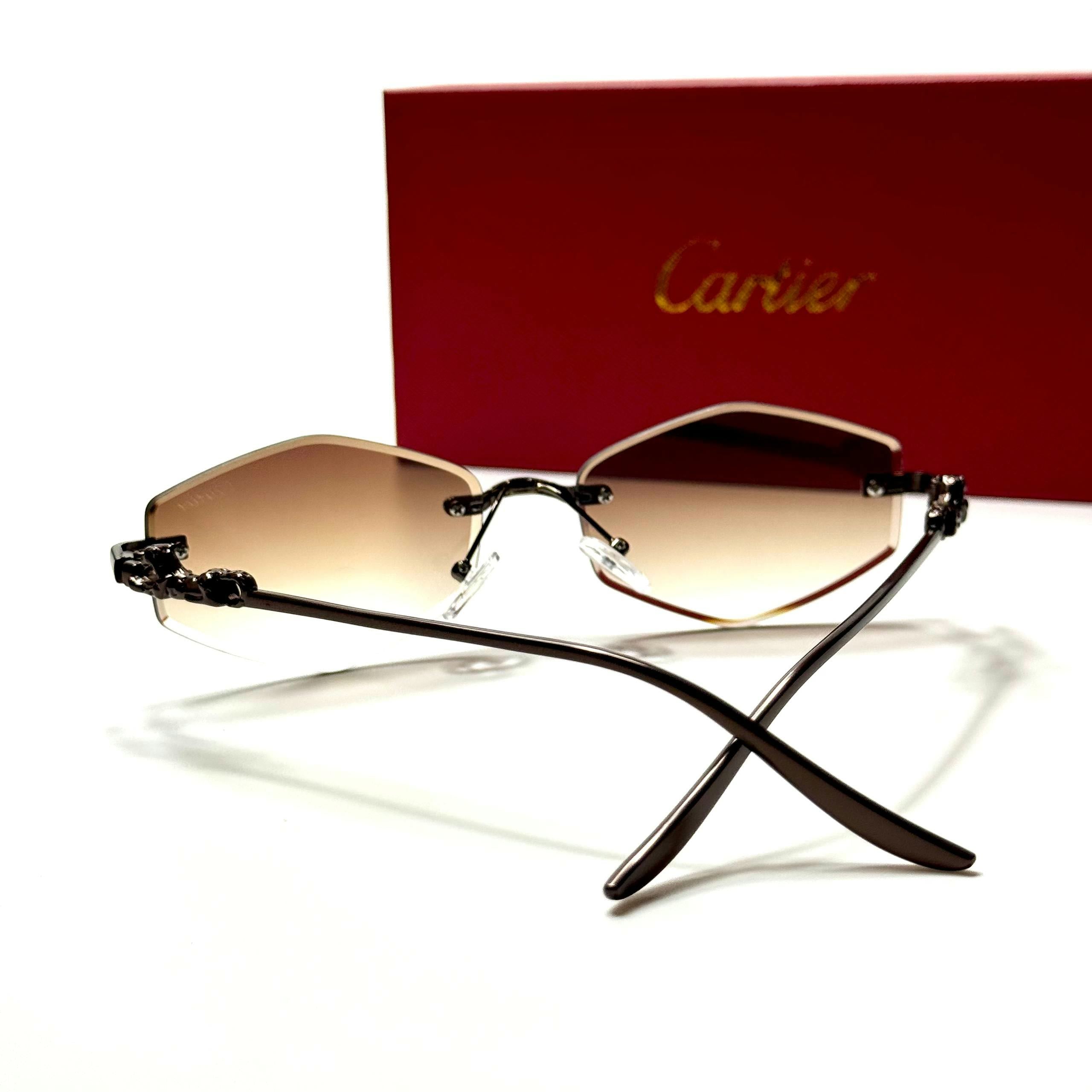 Cartier Rimless Geometric CT24761 Black Brown Gradient women's sunglasses Lebanon - ChronoVault - view 3