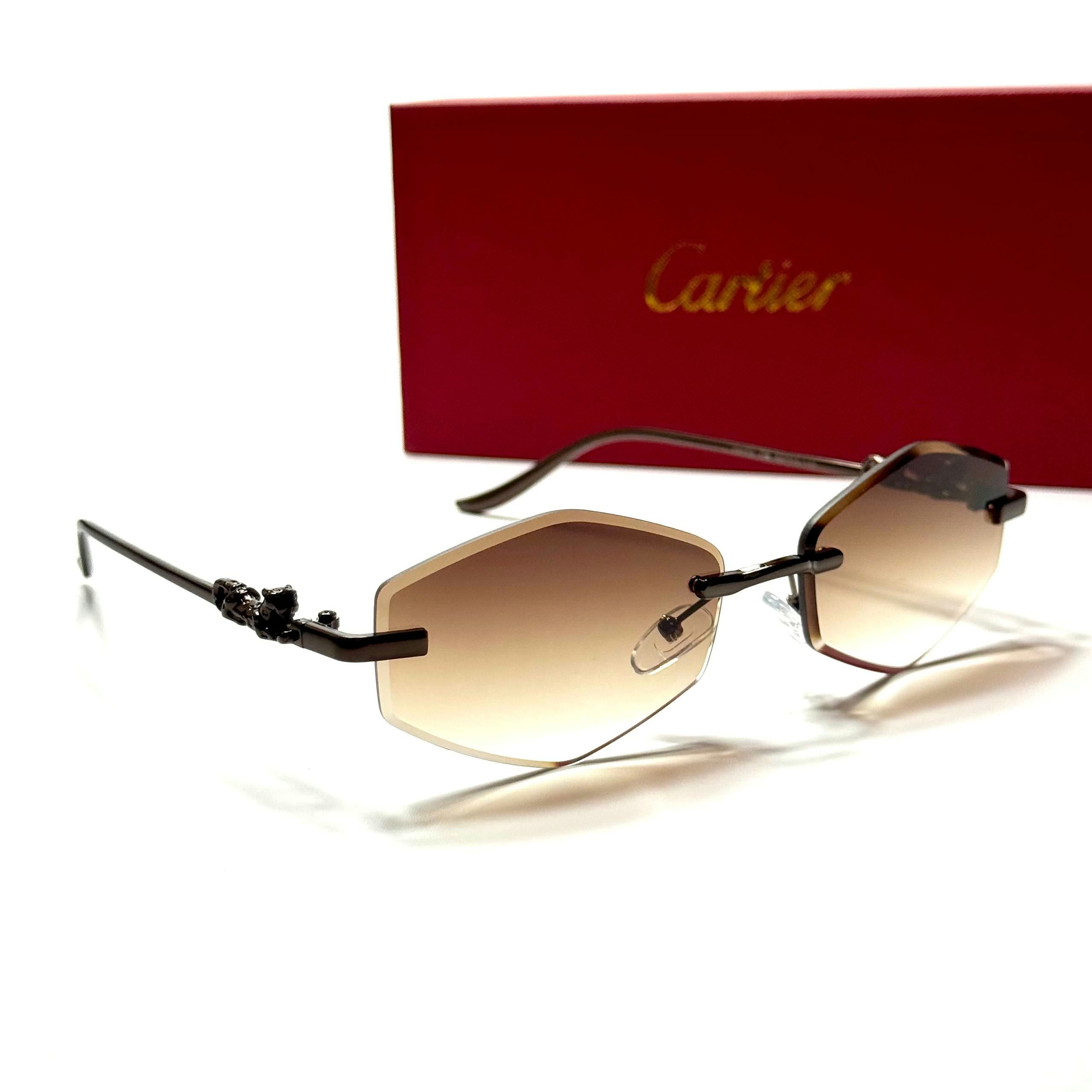Cartier Rimless Geometric CT24761 Black Brown Gradient women's sunglasses Lebanon - ChronoVault - view 4