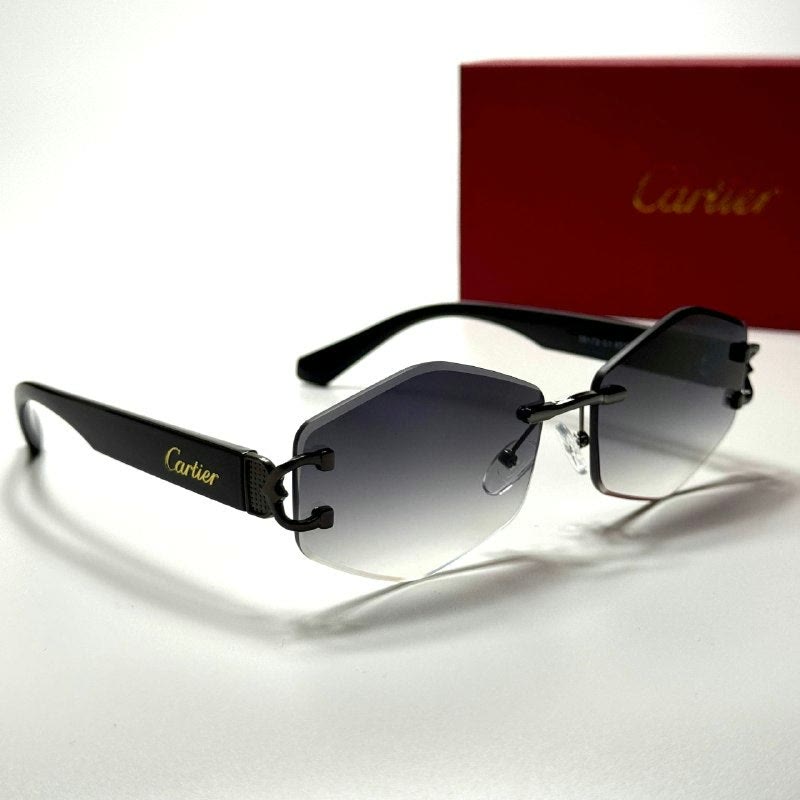 Cartier Rimless Geometric CT2918 Black Grey Gradient women's sunglasses Lebanon - ChronoVault - view 4