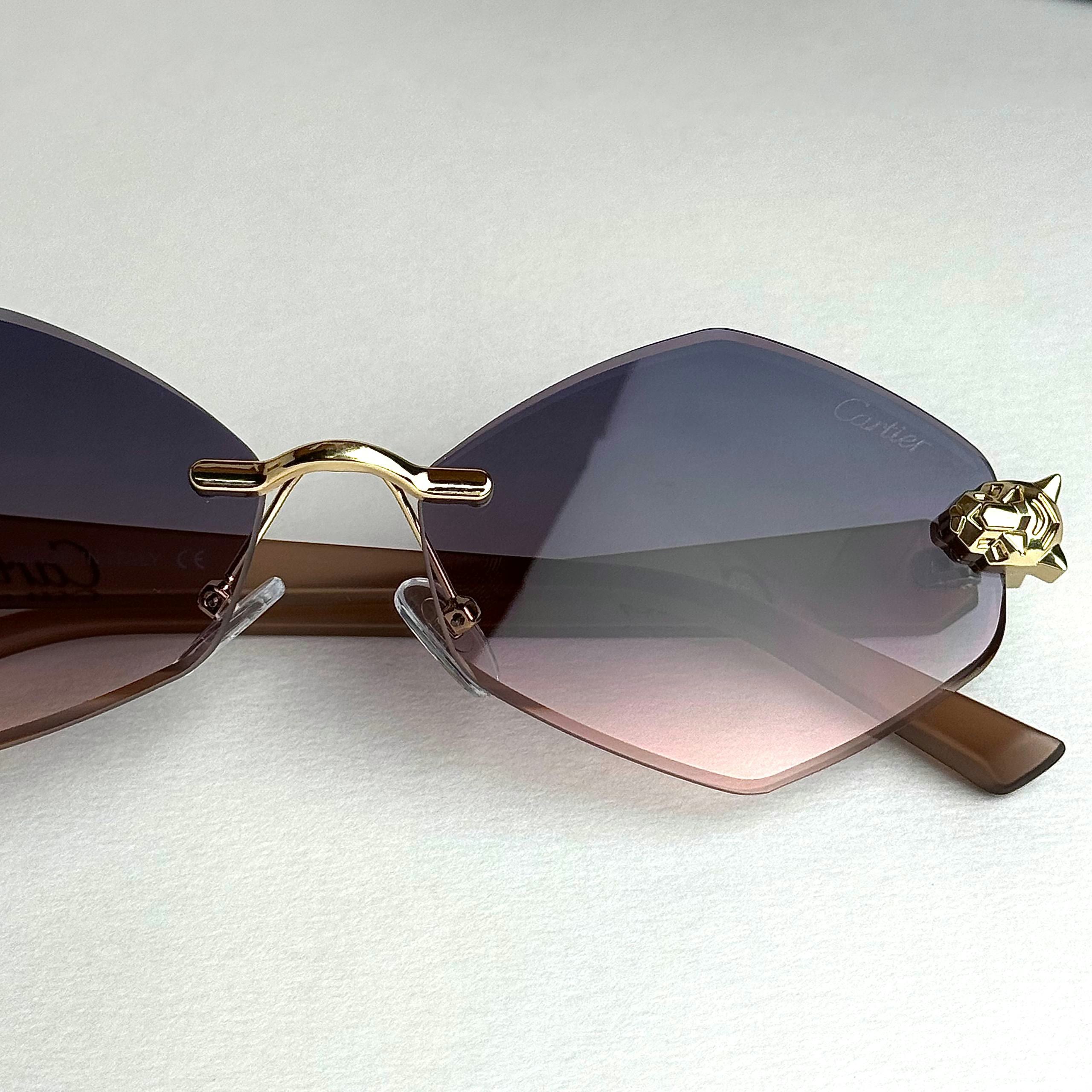 Cartier Rimless Prestige Purple Gold Gradient men's sunglasses Lebanon - ChronoVault - view 4