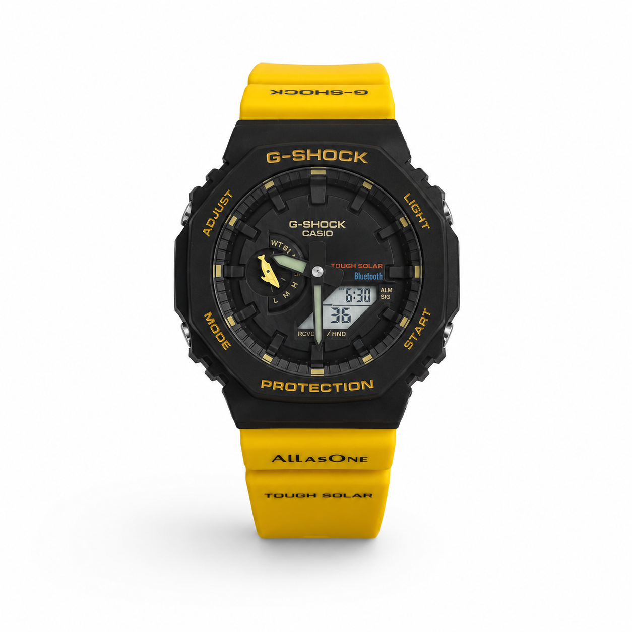 Casio G-Shock Tough Solar Black Yellow Ana-Digi Men Watch Front View Lebanon - ChronoVault