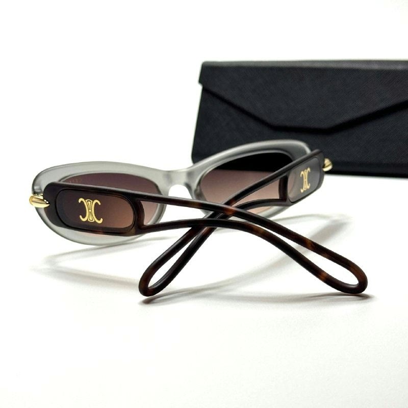 Celine Oval CL4187 Frost Grey Brown women's sunglasses Lebanon - ChronoVault - view 4
