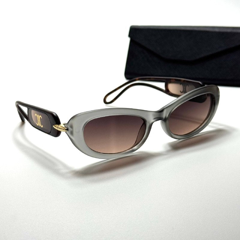 Celine Oval CL4187 Frost Grey Brown women's sunglasses Lebanon - ChronoVault - view 5