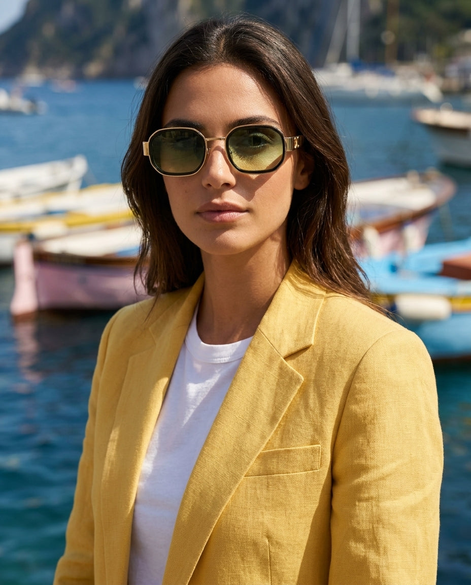 Celine Triomphe CL4027U Gold Green Gradient Sunglasses Lifestyle Lebanon – ChronoVault