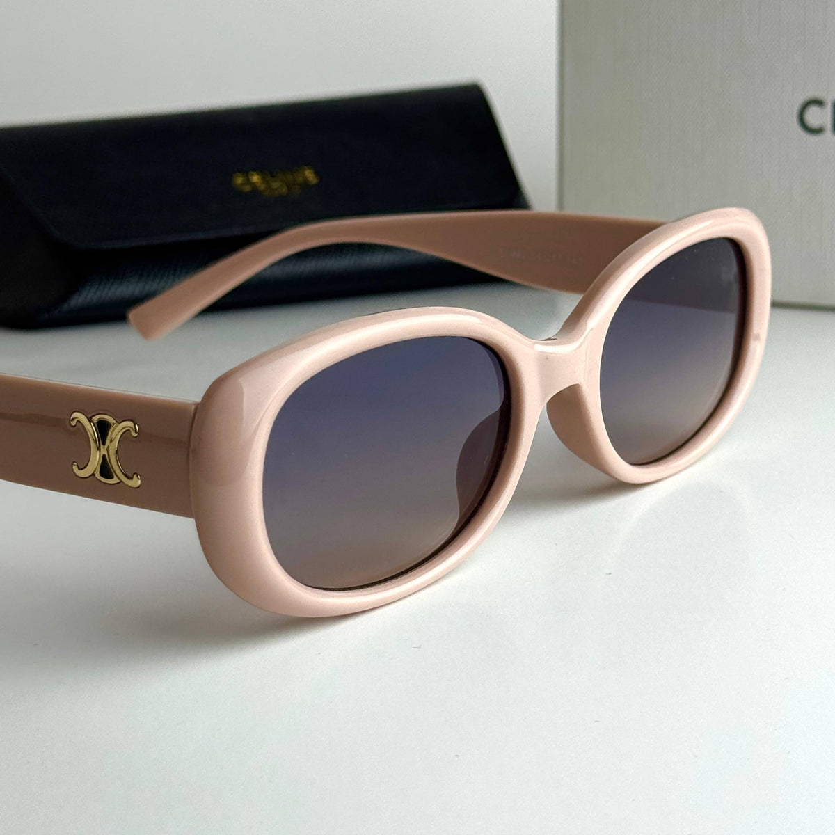 Celine Triomphe Oval Blush Pink Sunglasses Front View Lebanon - ChronoVault - view 3