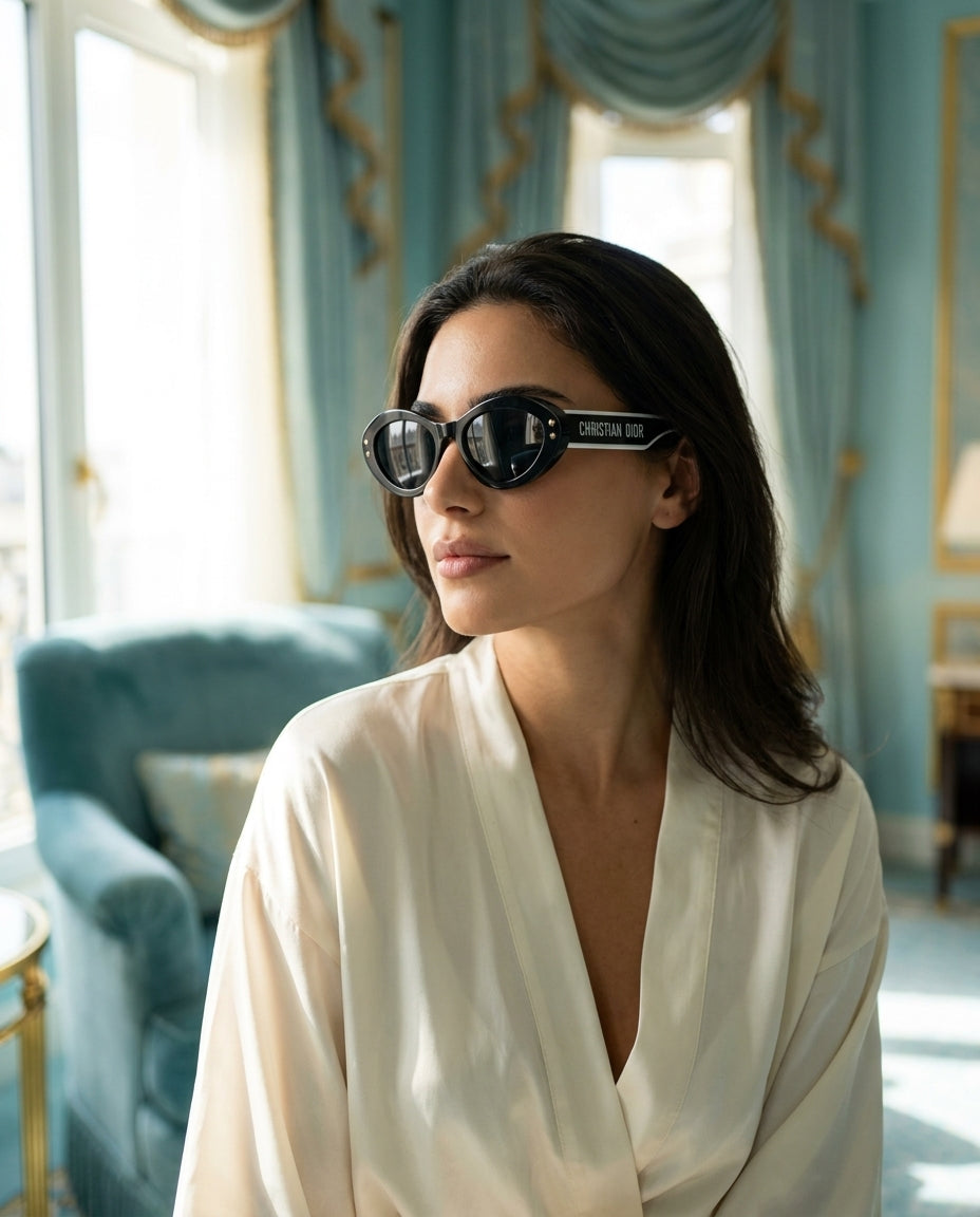 Dior Pacific B1U White Black Sunglasses Lifestyle Lebanon – ChronoVault