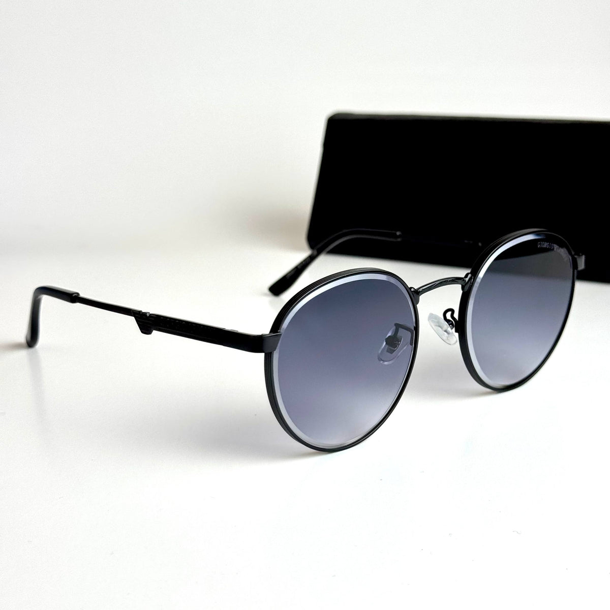 Giorgio Armani Round GA2157 Matte Black Grey Sunglasses Lebanon - ChronoVault - view 5