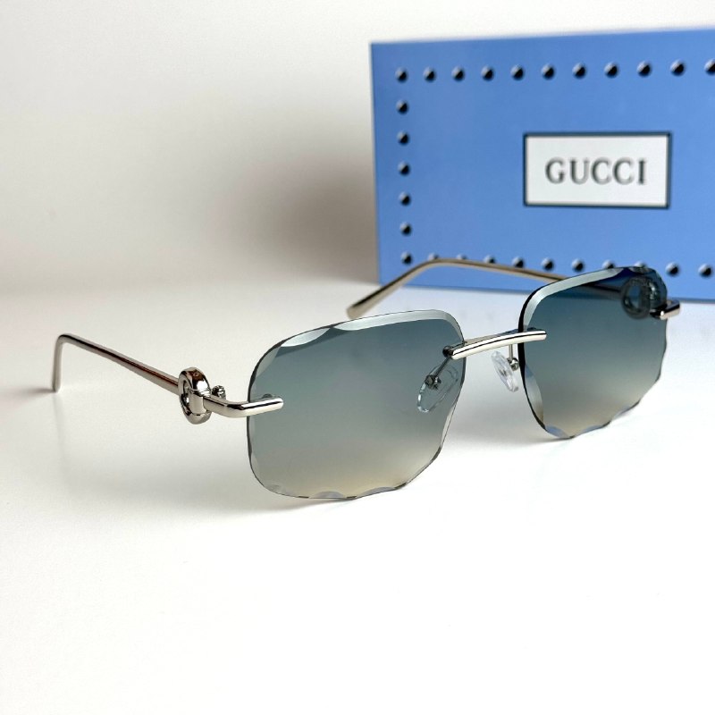 Gucci Rimless GG5128 Silver Green Sunglasses Lebanon - ChronoVault - view 5