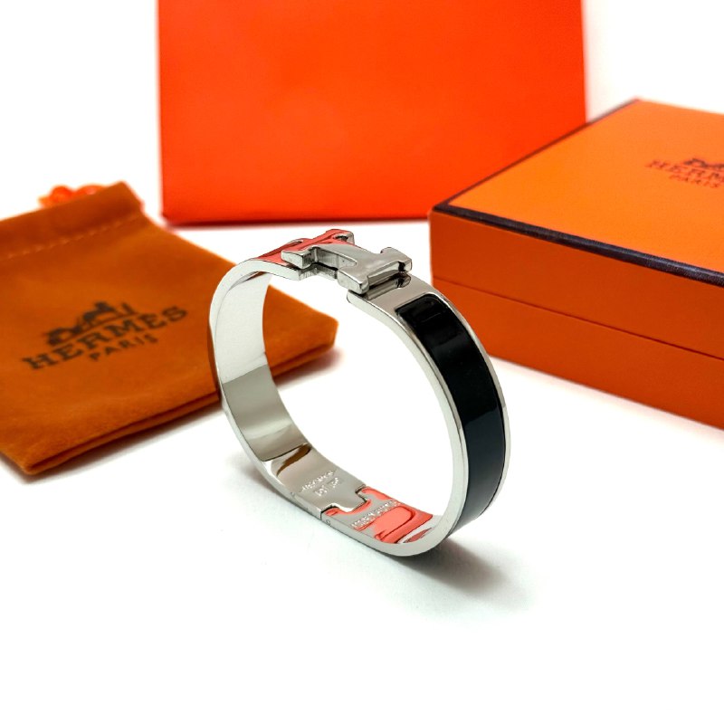 Hermes Clic H Silver Black Bracelet Front Lebanon - ChronoVault - view 4