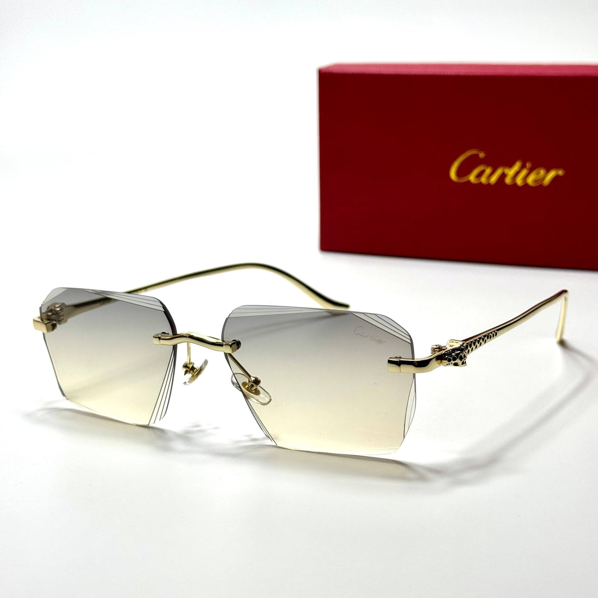 Cartier Rimless CT0431S Gold Grey Gradient unisex sunglasses Lebanon - ChronoVault