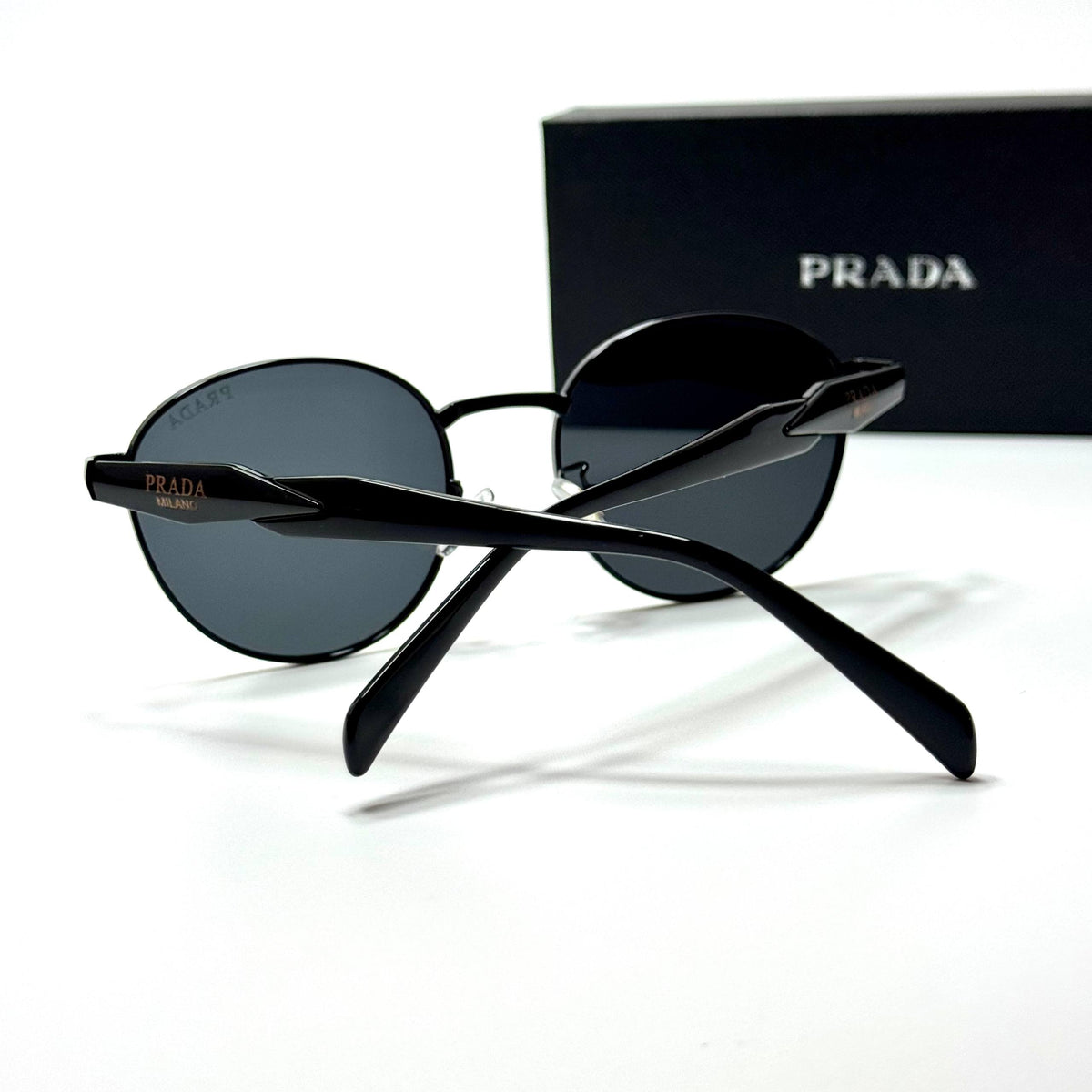 Prada Milano Round Full Black unisex sunglasses Lebanon - ChronoVault