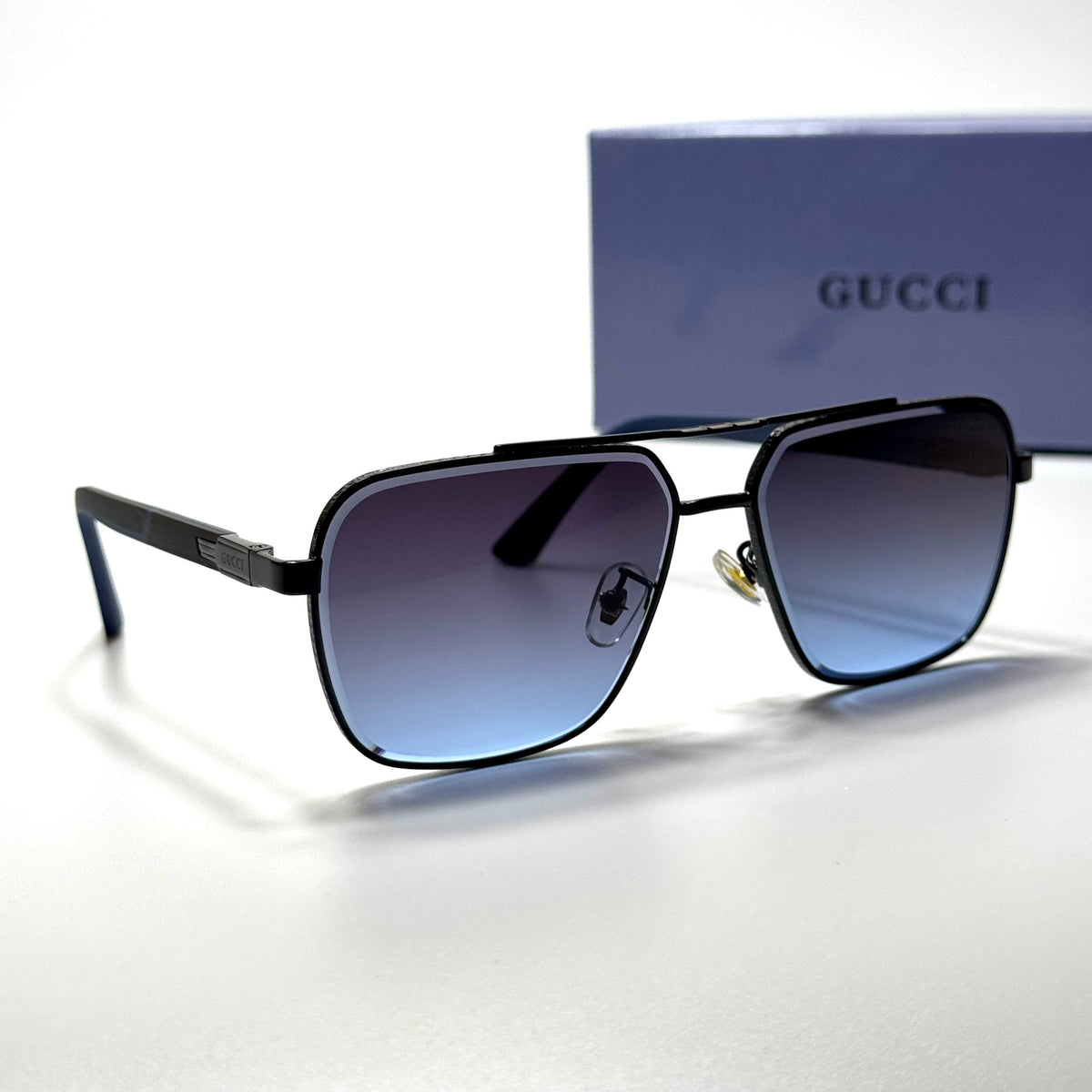 Gucci Square GG1221S Black Blue Gradient unisex sunglasses Lebanon - ChronoVault