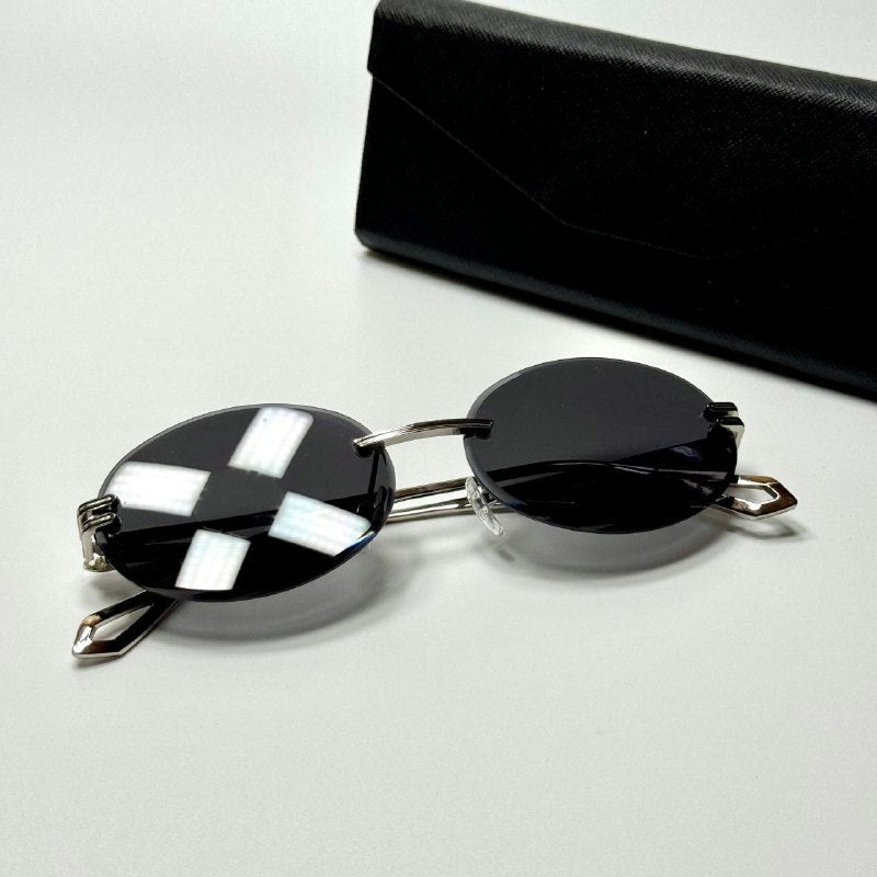 Maybach Rimless Oval Silver Black men's sunglasses Lebanon - ChronoVault - view 4
